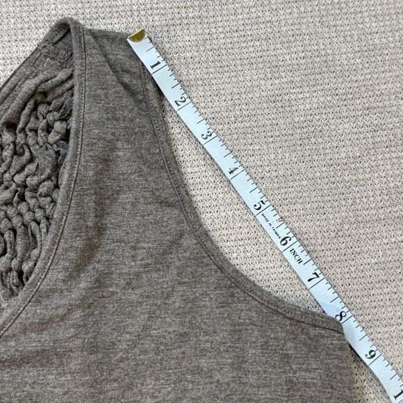 Maurices Gray Sleeveless Tank Top Racerback Crochet-look Lace Back Womens Size M - Picture 12 of 14